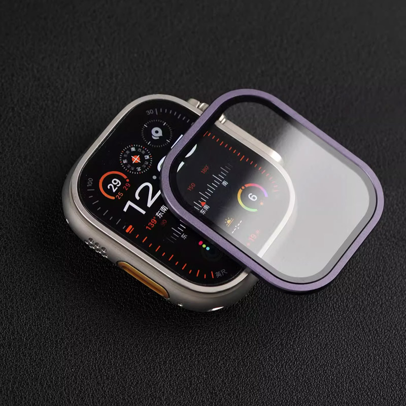 Smartwatch Watch Accessories For Women - Apple Watch Ultra 用強化ガラス 49mm チタンメタルフレーム