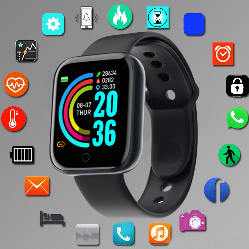 Android Smartwatch Accessories - 男性と女性のためのスマートウォッチ,スポーツモード,音楽コントロール,カロリー,距離,フィットネス,バンド,メッセージ,リマインダー,Android, iOS
