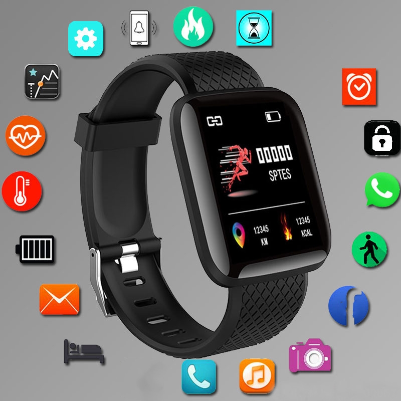 Android Smartwatch Accessories - スポーツスマートウォッチフィットネスブレスレット音楽制御女性男性スマート腕時計 Android Bluetooth デジタル時計目覚まし時計天気