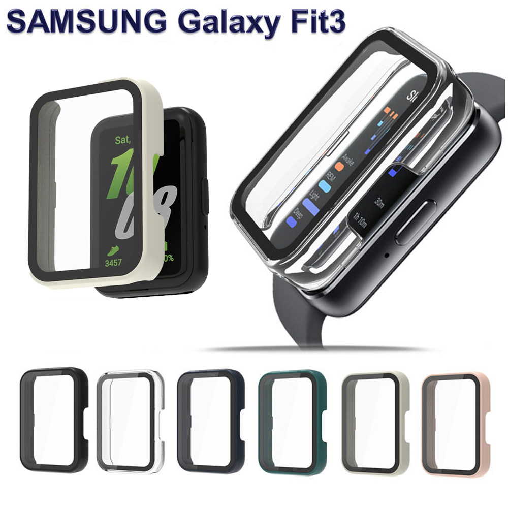 Samsung Smartwatch Accessories - ガラス+ケース Samsung Galaxy Fit 3用 強化ガラススクリーンプロテクター