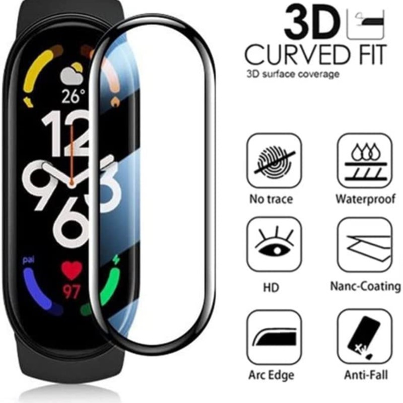 Smartwatch Straps & Accessories - 3D フルスクリーンプロテクター Xiaomi Mi バンド 6