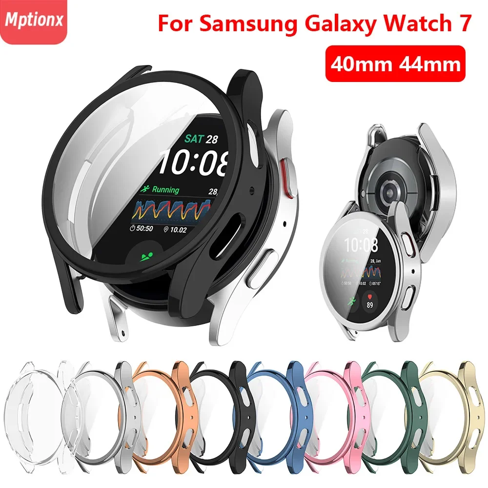 Samsung Smartwatch Accessories - サムスンギャラクシーウォッチ用オールラウンドプロテクションカバー,スクリーンプロテクター,7, 40mm, 44mm, 6, 5, 4
