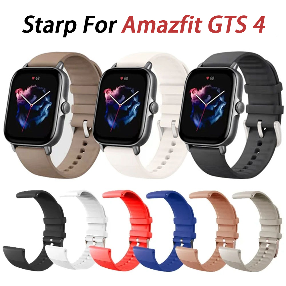 Silicone Band Replacement - 20 ミリメートルソフトシリコンバンド Amazfit GTS 4 スマートストラップスポーツリストバンドフィットネスブレスレット交換アクセサリーベルトコレア