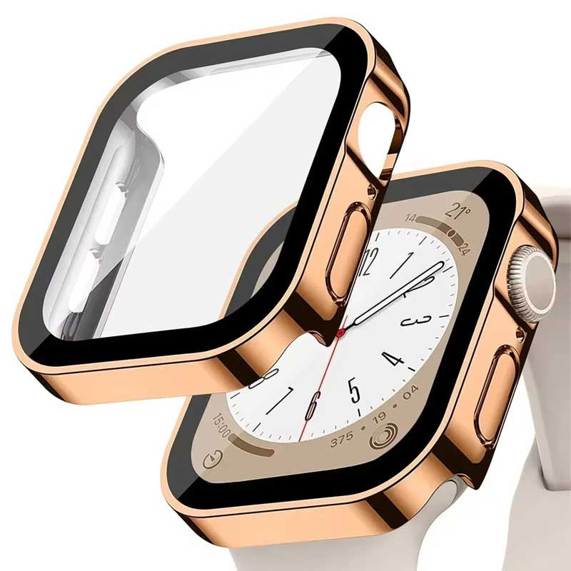 Smartwatch Watch Accessories For Women - Apple Watch用ストレートエッジスクリーンプロテクター,ガラスカバー,シリーズ9,8,7,6,5,4,se,44mm, 40mm, 41mm, 45mm,アクセサリー