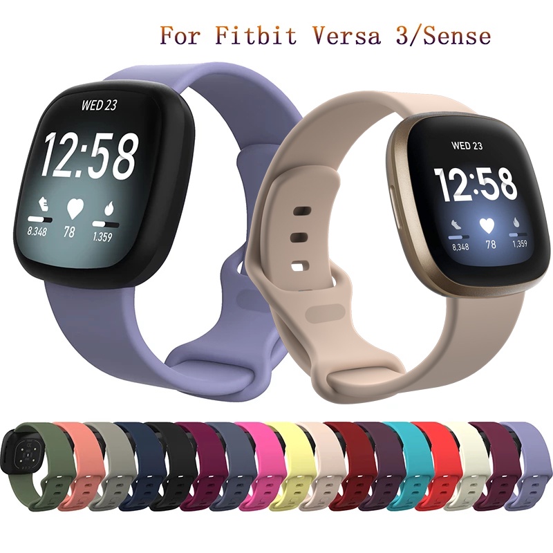 Silicone Band Replacement - ソフトシリコン製腕時計バンドストラップ Fitbit Versa 3 4 Sense