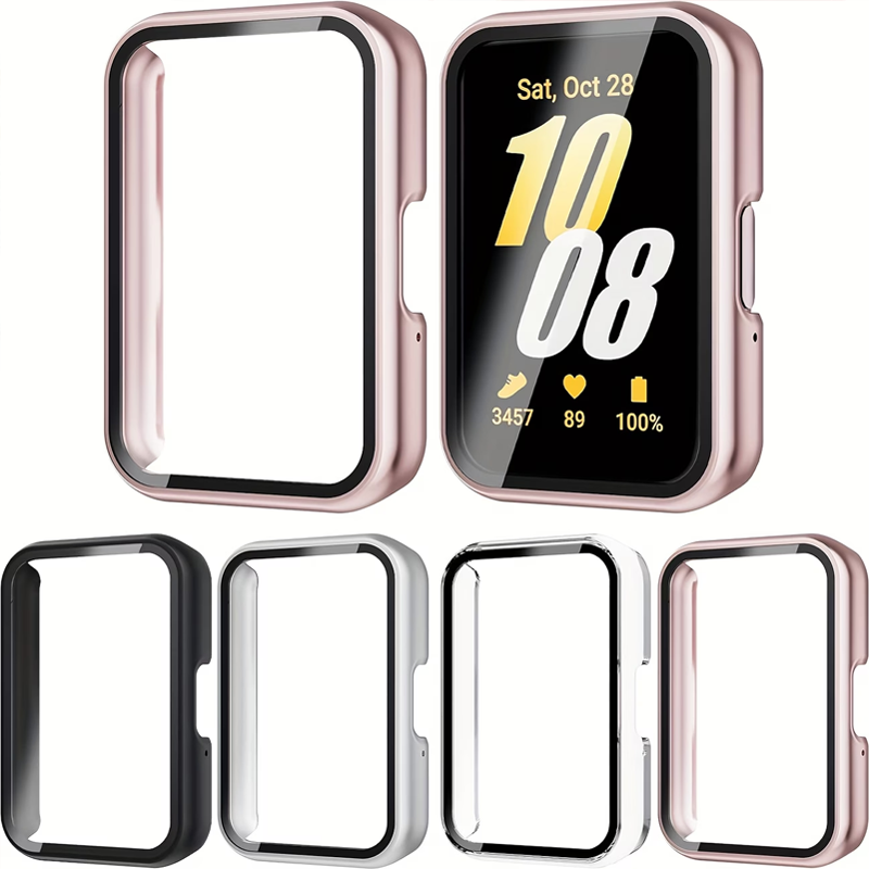 Samsung Smartwatch Accessories - PC ケースサムスンギャラクシーフィット 3 スマートウォッチガラスフルカバーハードバンパー保護スクリーンプロテクターギャラクシーフィット 3 アクセサリー