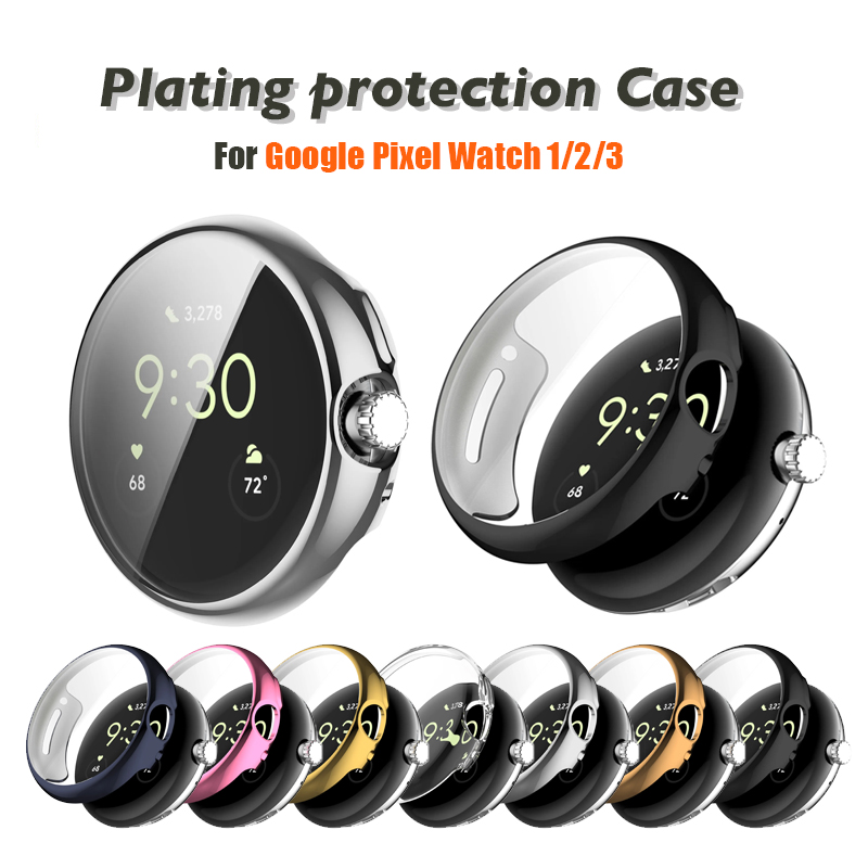 Smartwatch Icon - Google Pixel Watch 3/2/1用メッキクラスケース 強化ガラス全面保護スクリーンプロテクター スマートウォッチシェル