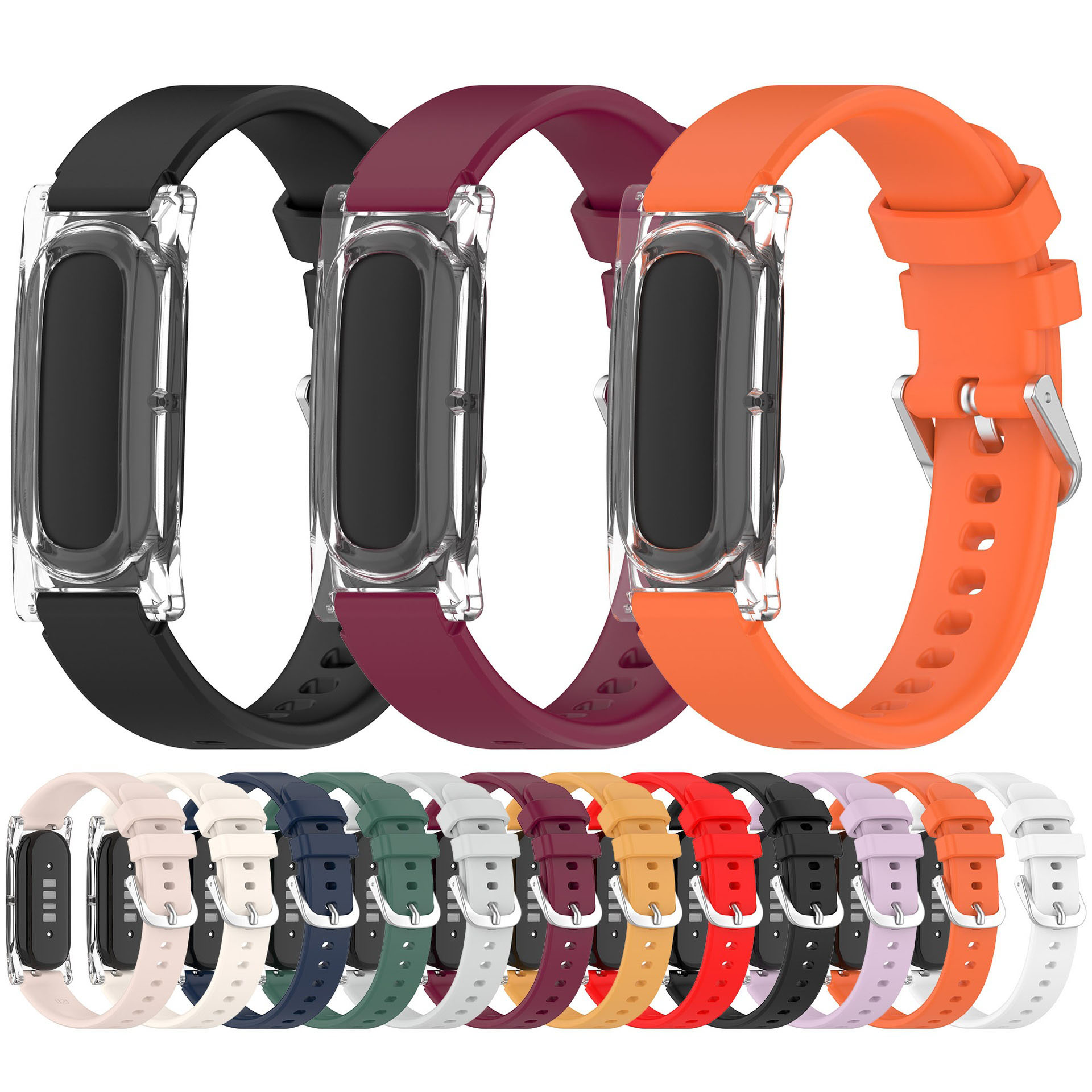 Silicone Band Replacement - シリコンバンド Google Fitbit Air 交換用スポーツストラップと互換性あり 調節可能な軽量リストバンド