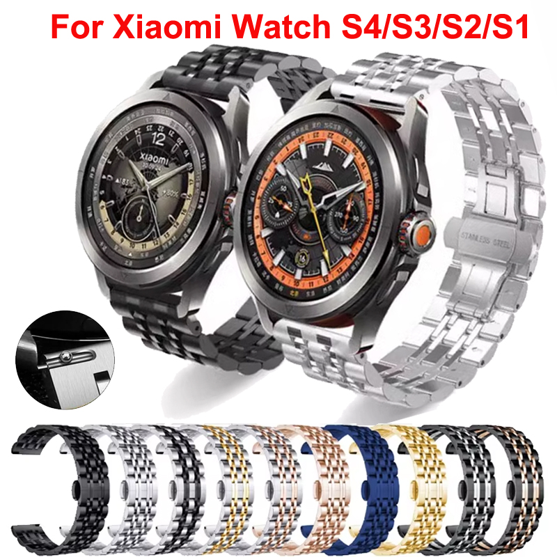 Xiaomi Smartwatch S3 Accessories - Xiaomi時計用ステンレススチールストラップ,スポーツブレスレット,メタルブレスレット,アクティブカラーミバンド,2pro,s3,s2,s1pro