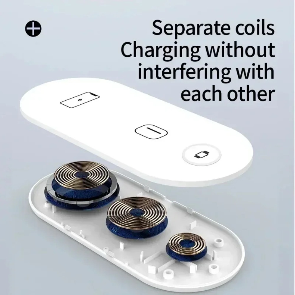 Watch Charger Cable - 3-in-1 ワイヤレス充電パッド 急速充電ドックステーション iPhone Apple Watch