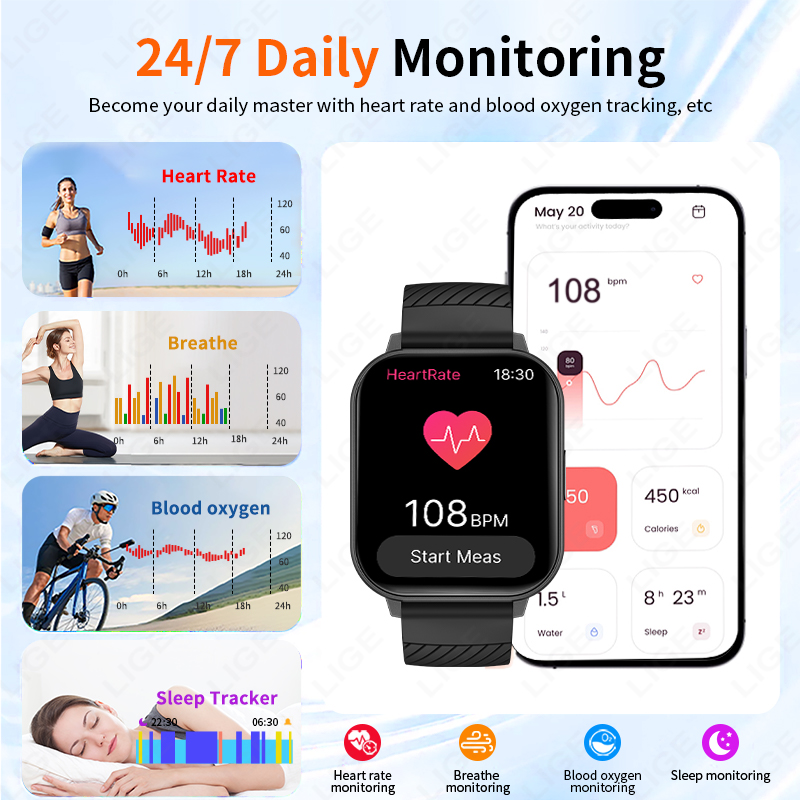 LIGE 2026新型スマートウォッチ 1.83インチHD  - Smartwatch Faces のレビューと価格