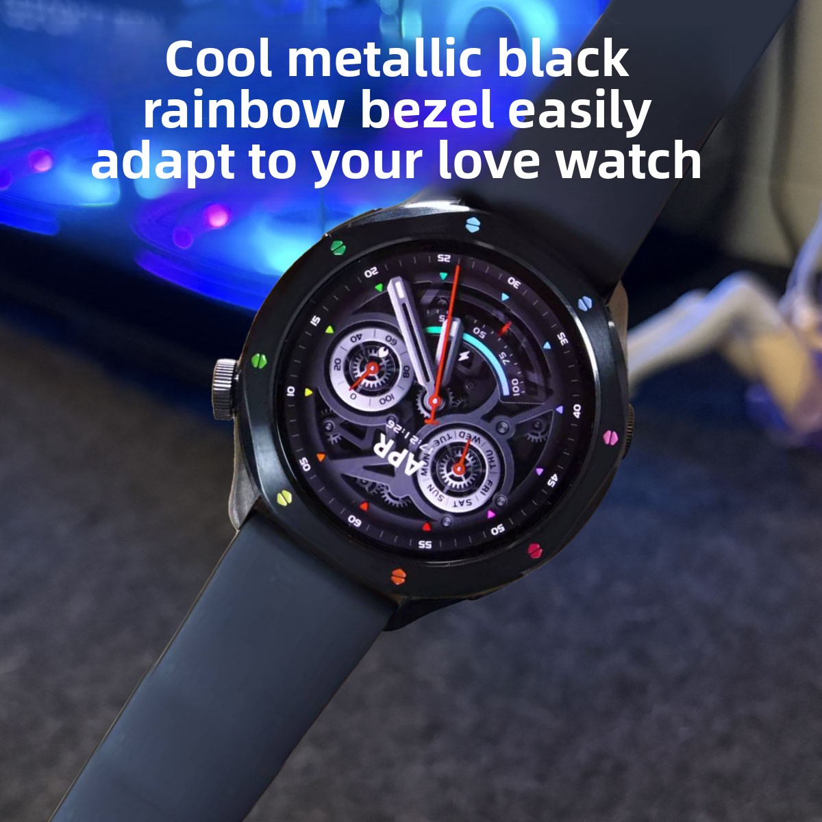 メタルベゼルリングウォッチベゼルシェル強化ガラスフィルムメタ - Xiaomi Smartwatch S3 Accessories のレビューと価格