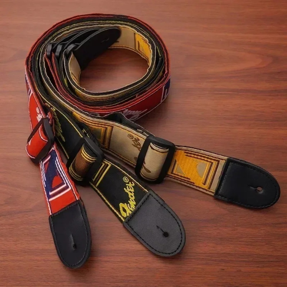 1pc 刺繍ギターストラップ革アコースティックエレキギター拡 - Leather Classic Strap のレビューと価格