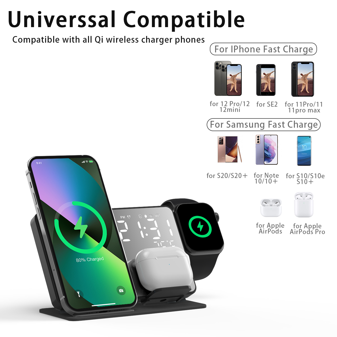 3で1ワイヤレス充電器14 13 12プロ時計S8 7 15 - Watch Charging Dock のレビューと価格