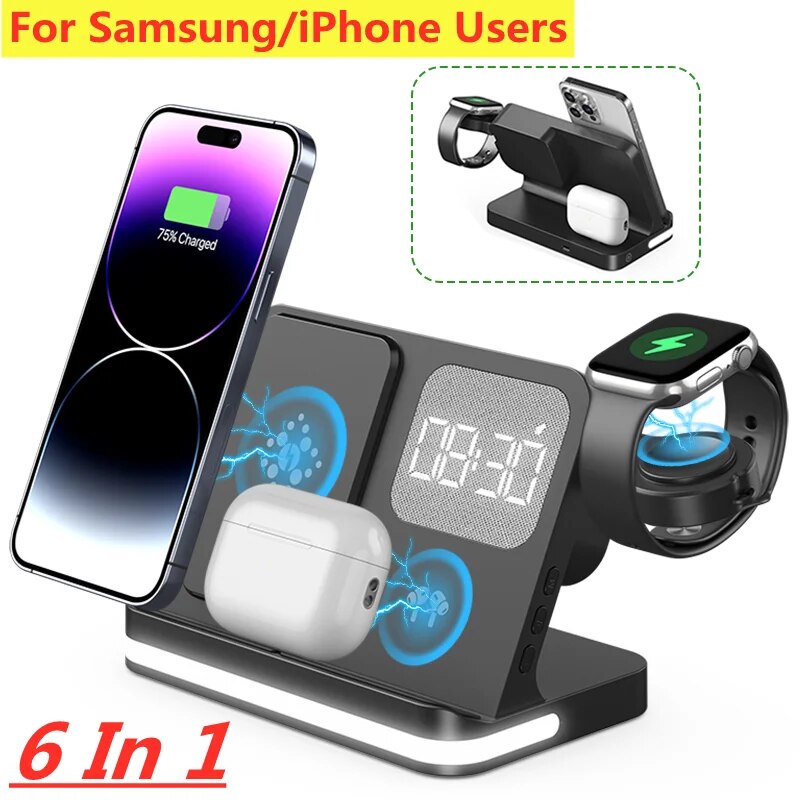 ワイヤレス充電器スタンド iPhone 15 14 サムスン - Watch Charger Cable のレビューと価格