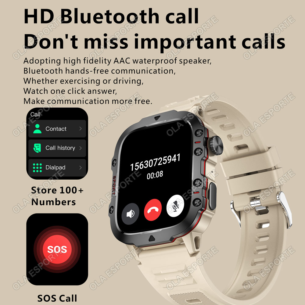 2025年新型ミリタリースマートウォッチ メンズ IP68  - Smartwatch Faces のレビューと価格