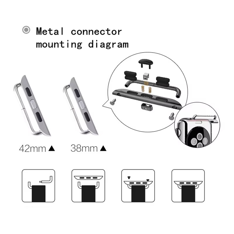2 個ステンレス鋼コネクタアダプタ Apple Watch  - Watch Band Connector のレビューと価格
