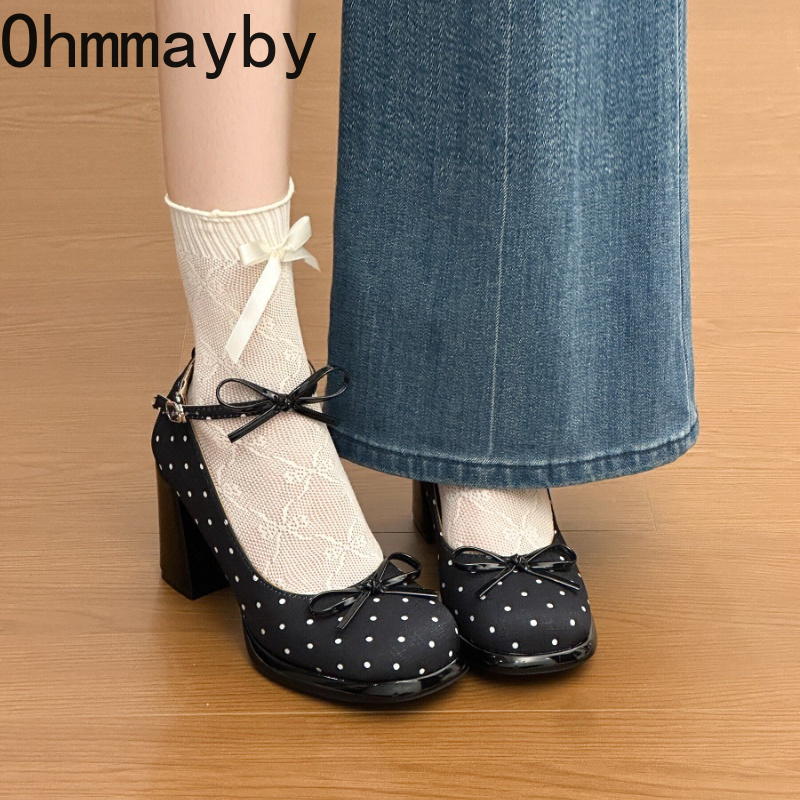プラットフォーム厚底ヒール女性メリージェーンシューズ簡潔なア - Leather Classic Strap のレビューと価格