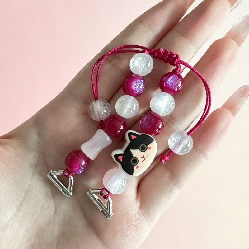 マカロンビーズスマートウォッチストラップ漫画猫織りバンドユニ - Smartwatch Straps & Accessories のレビューと価格