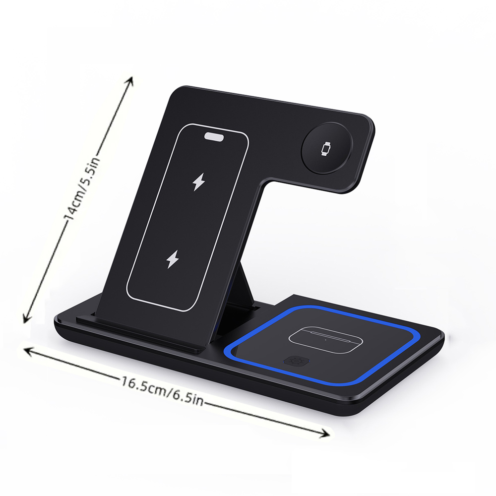 15W 3 in 1 ワイヤレス充電スタンドパッド 折りたた - Watch Charger Cable のレビューと価格