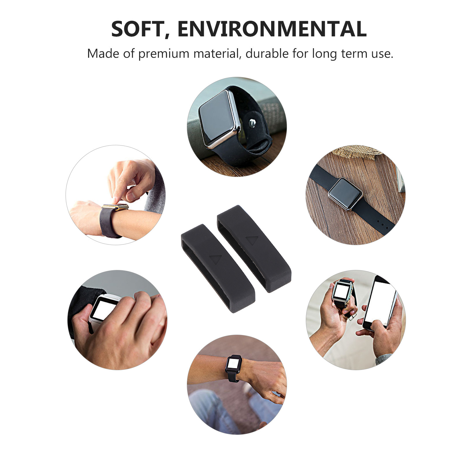 2個入り時計ストラップループ、柔軟なシリコン製交換バンド、ル - Silicone Band Replacement のレビューと価格