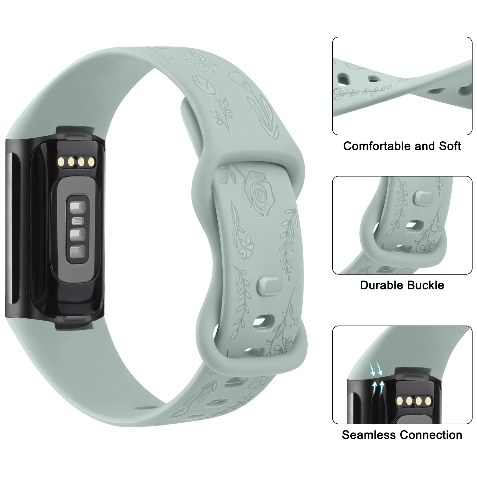 Fitbit Charge 5およびCharge 6用の花が - Silicone Band Replacement のレビューと価格