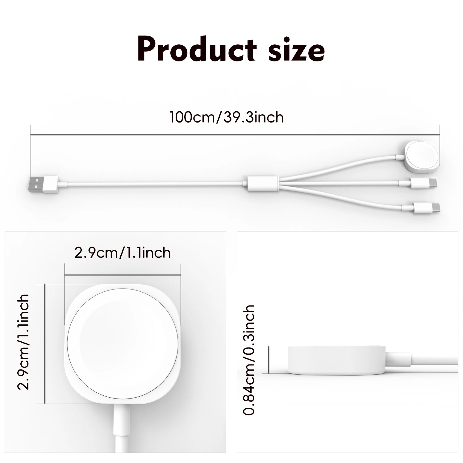 3 in 1 マグネット式腕時計充電器、iWatch 11  - Watch Charger Cable のレビューと価格