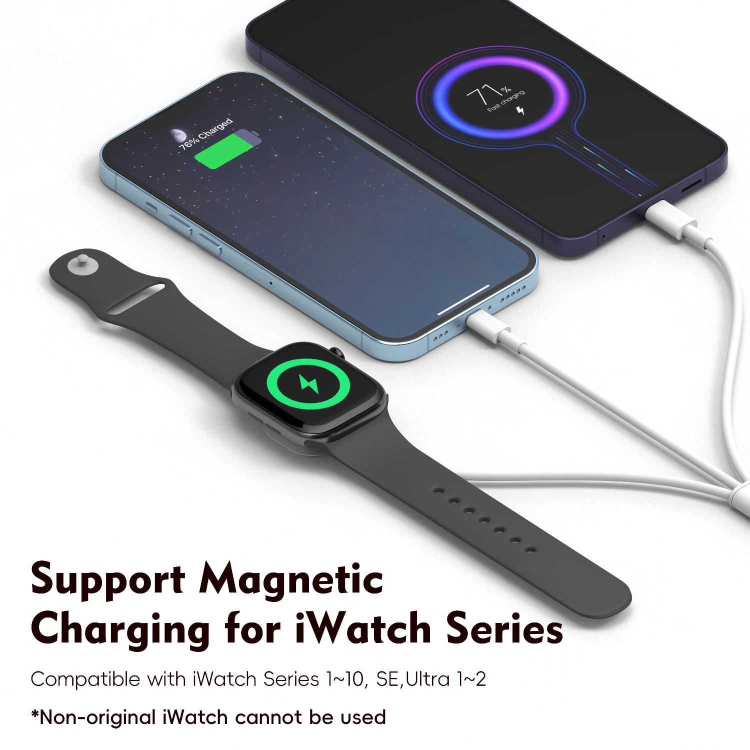 3 in 1 マグネット式腕時計充電器、iWatch 11  - Watch Charger Cable のレビューと価格