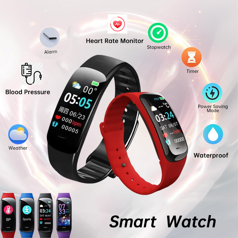 C1 Plus スマートブレスレットウォッチ心拍数血圧睡眠メ - Android Smartwatch Accessories のレビューと価格