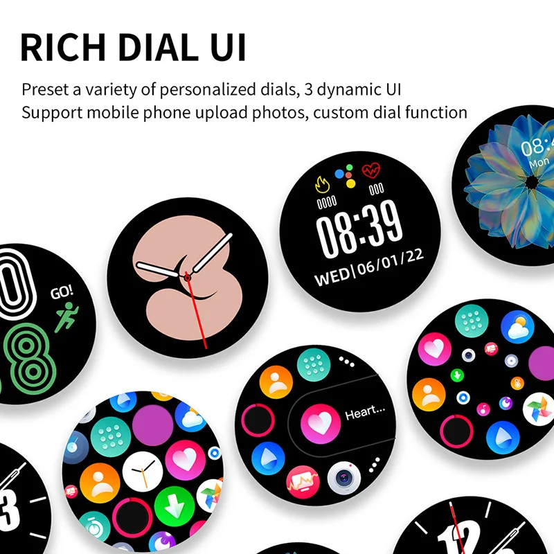 Amoled-男性と女性のためのコネクテッドウォッチ,スポー - Smartwatch Faces のレビューと価格