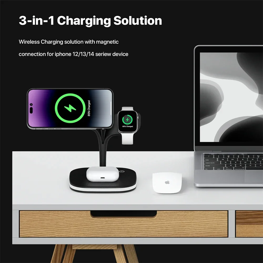 磁気 3 in 1 ワイヤレス充電器 iPhone 13/1 - Watch Charger Cable のレビューと価格