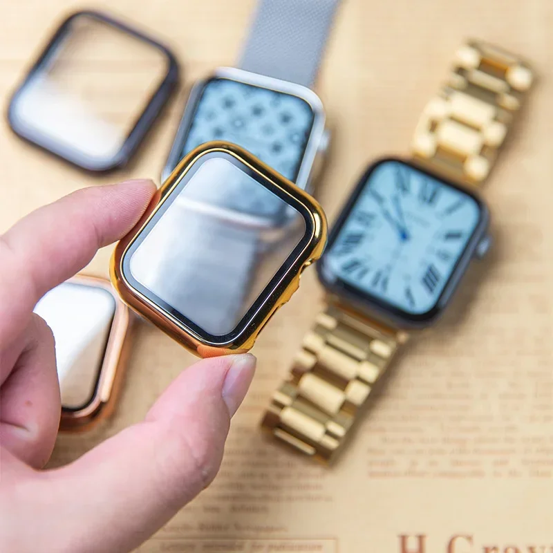 Apple Watch用ガラスおよびケース,保護バンパー,i - Smartwatch Watch Accessories For Women のレビューと価格