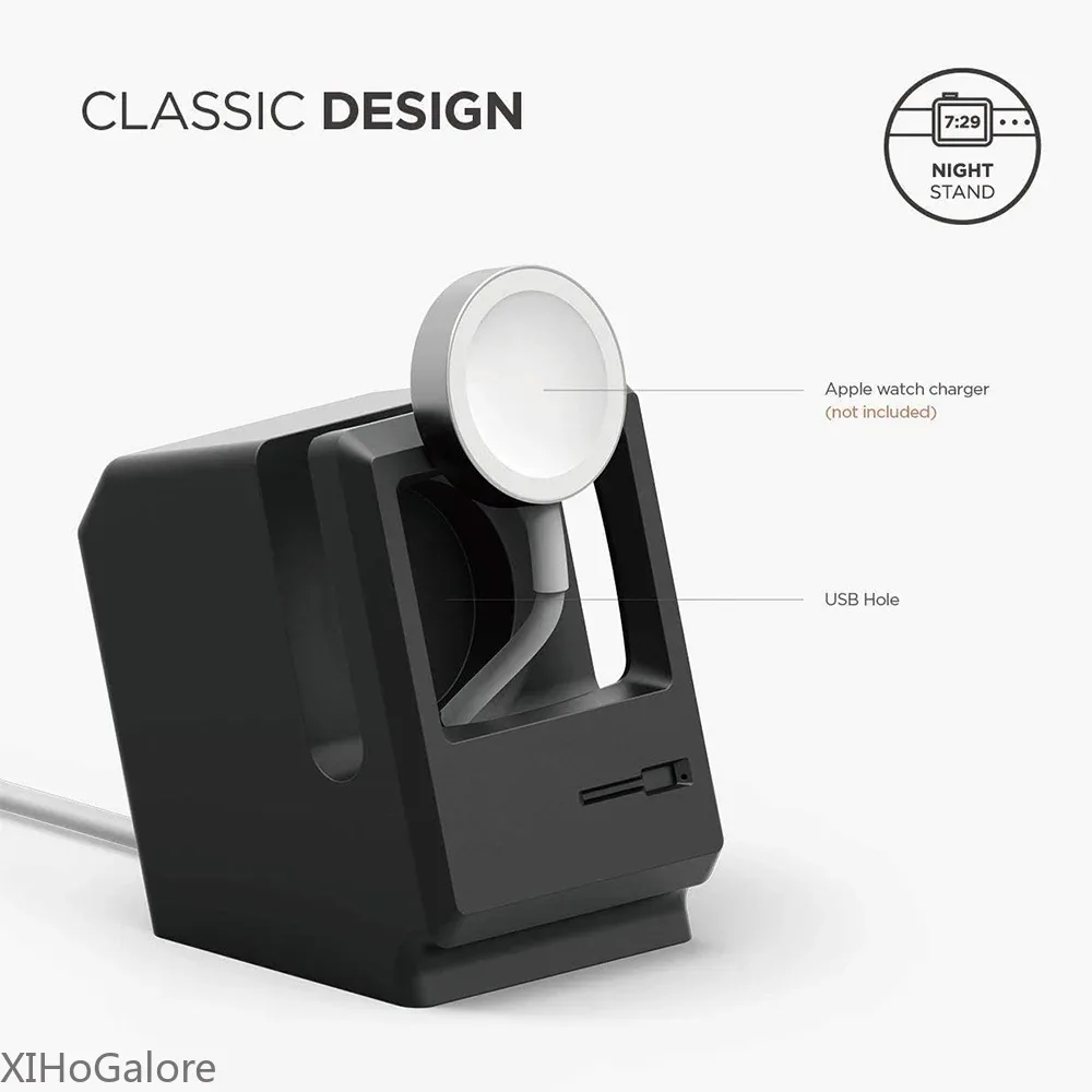 レトロなコンピューターパターンのシリコン製充電スタンド Ap - Watch Charging Dock のレビューと価格