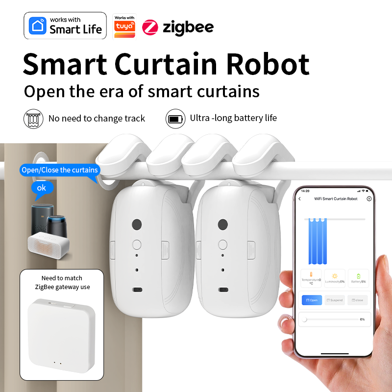 Zigbeeスマートカーテンドライバーロボット 自動カーテン - Smart Accessories のレビューと価格